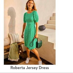 BNWT Boden Roberta Jersey Dress in Sapling, Flora Bud in 16/18 L.